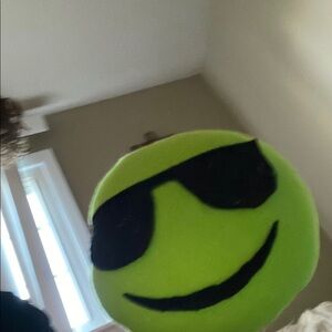 Green Emoji Plush with Sunglasses made by hand